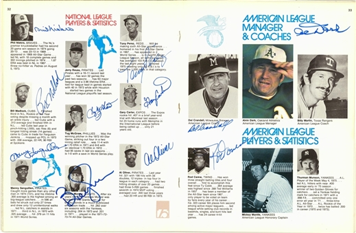 1975 MLB All-Star Game Multi Signed Program with 35 Signatures (Beckett)